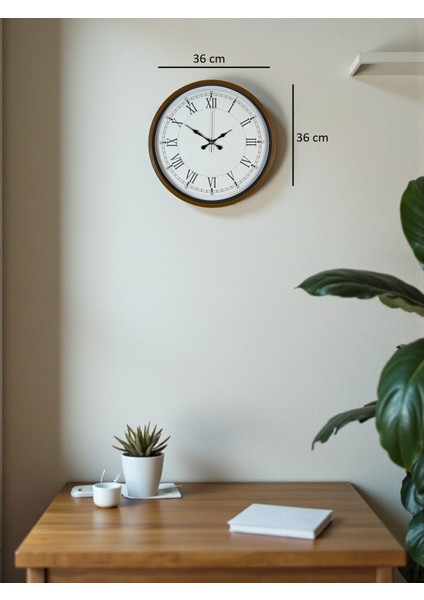 Zentime 36 cm Kahverengi Dekoratif Duvar Saati indirimleri