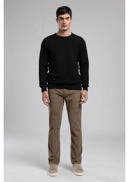 Jefta Erkek O Yaka Kazak Siyah