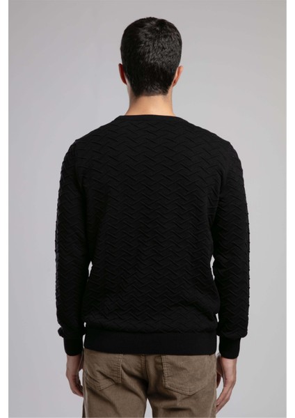 Jefta Erkek O Yaka Kazak Siyah modelleri