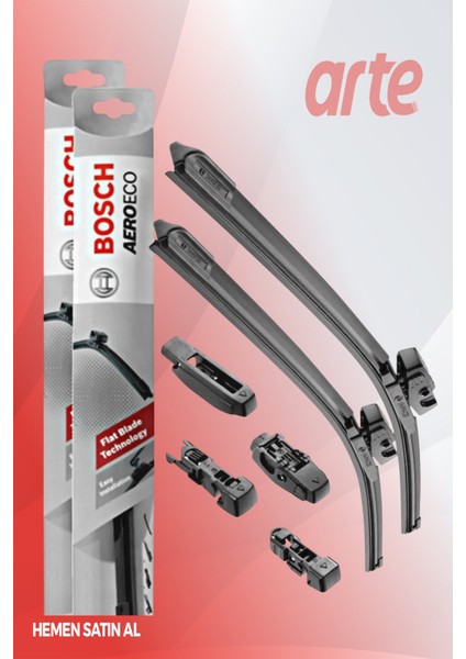 Toyota Verso 2009-2019 Uyumlu | Bosch Aeroeco Serisi Ön Silecek Takımı | 2'li Set | modelleri