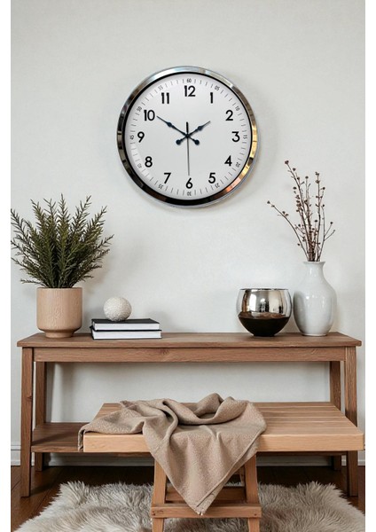 Zentime 40 cm Krom Elegance Duvar Saati