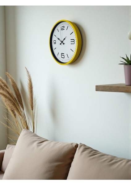 Zentime 36 cm Sarı Dekoratif Duvar Saati fırsatları