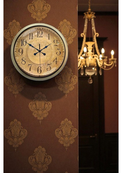 Zentime 40 cm Eskitme Vintage Duvar Saati
