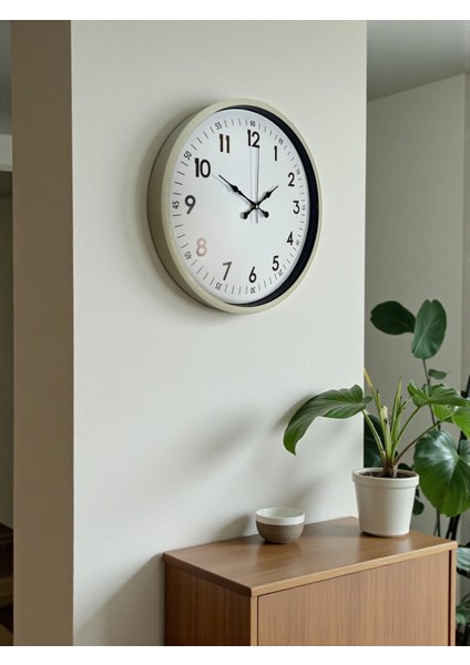 Zentime 36 cm Krem Dekoratif Duvar Saati modelleri