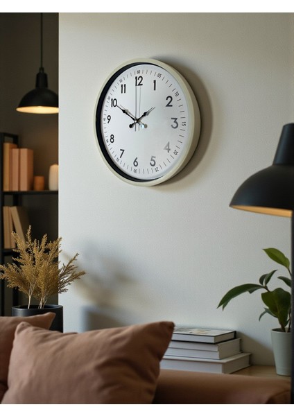Zentime 36 cm Krem Dekoratif Duvar Saati fırsatları