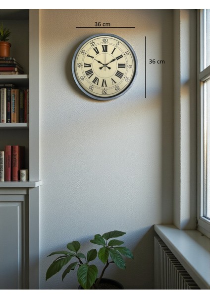 Zentime 36 cm Gri Dekoratif Duvar Saati indirimleri