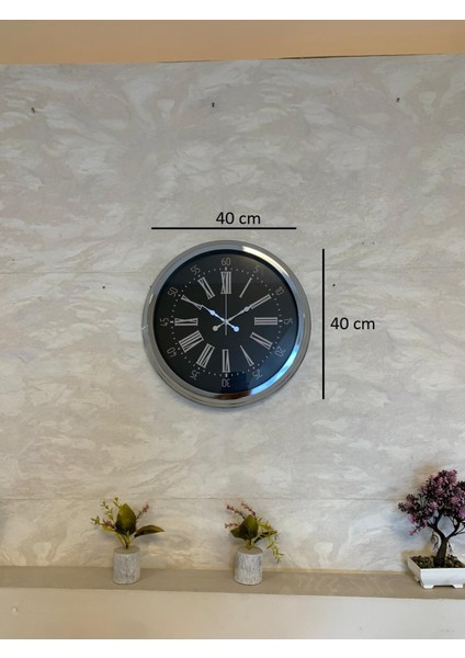 Zentime 40 cm Krom Elegance Duvar Saati indirimleri