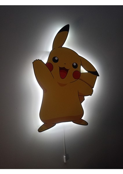 Ahşap Pokemon Pikachu Çocuk Odası Gece Lambası 24X36, Şık ve Sevimli Dekorasyon. modelleri
