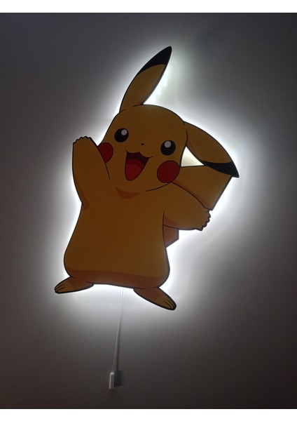 Ahşap Pokemon Pikachu Çocuk Odası Gece Lambası 24X36, Şık ve Sevimli Dekorasyon. fırsatları