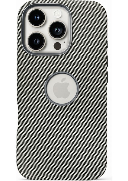 Apple iPhone 14 Pro Kılıf Magsafe Wireless Şarj Özellikli Karbonfiber Desenli Kapak