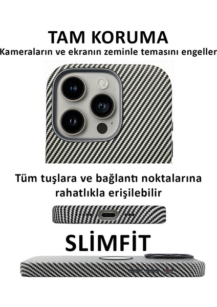Apple iPhone 14 Pro Kılıf Magsafe Wireless Şarj Özellikli Karbonfiber Desenli Kapak fırsatları