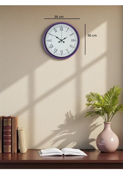 Zentime 36 cm Mor Dekoratif Duvar Saati indirimleri