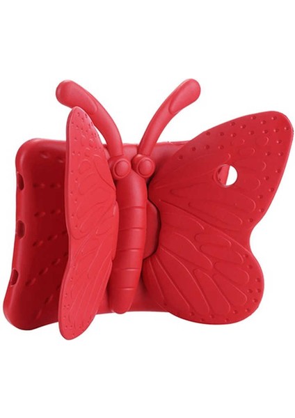 iPad Mini 1. Nesil Uyumlu Akre Butterfly Standlı Tablet Kılıf-Kırmızı