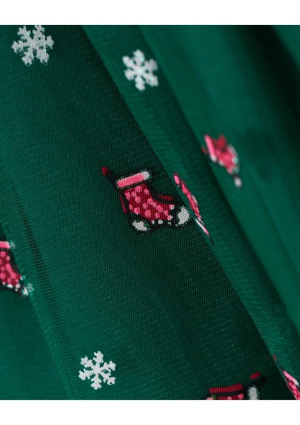 Kız Çocuk Pamuklu Kırmızı Penguen ve Kardan Adam Temalı Tül Etekli Noel Elbise fiyatları