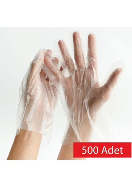 Tek Kullanımlık Şeffaf Hijyenik Poşet Eldiven 500 Adet Eko Paket