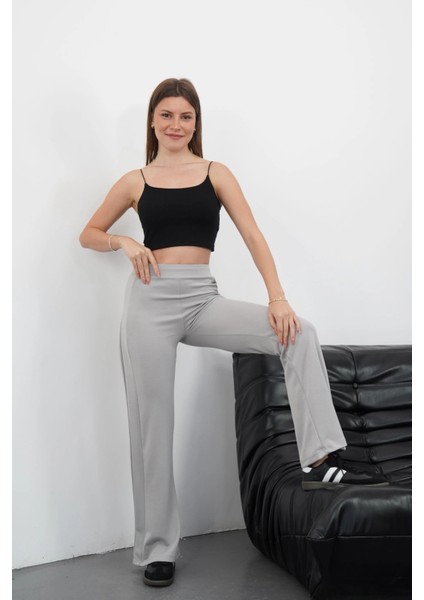 Yandan Katlamalı Pantolon Gri modelleri