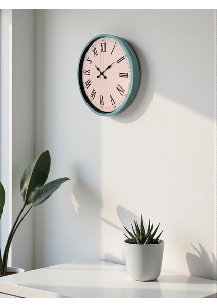 Zentime 36 cm Turkuaz Dekoratif Duvar Saati fırsatları