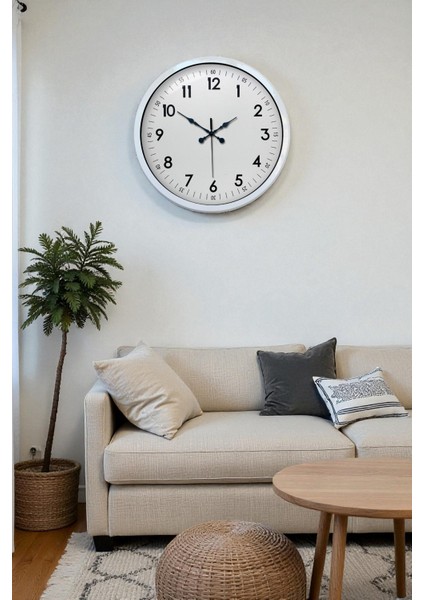 Zentime 40 cm Beyaz Klasik Duvar Saati