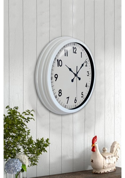 Zentime 40 cm Beyaz Klasik Duvar Saati fırsatları