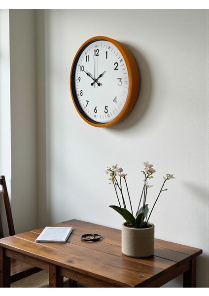 Zentime 36 cm Turuncu Dekoratif Duvar Saati fırsatları