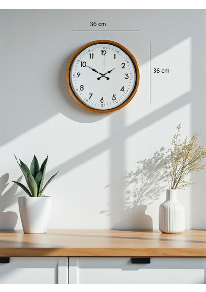 Zentime 36 cm Turuncu Dekoratif Duvar Saati indirimleri