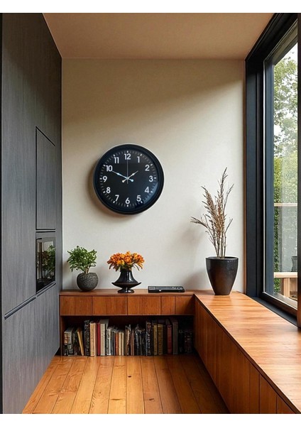 Zentime 40 cm Siyah Şık Duvar Saati