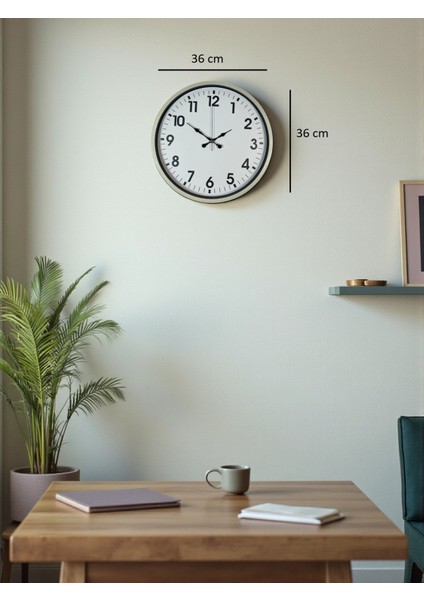 Zentime 36 cm Krem Dekoratif Duvar Saati indirimleri