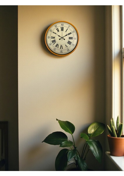 Zentime 36 cm Turuncu Dekoratif Duvar Saati