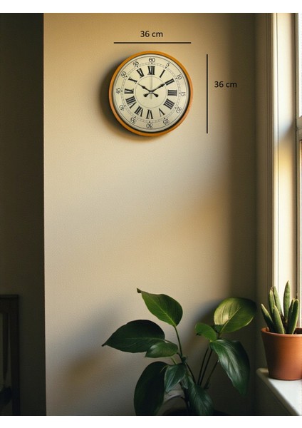 Zentime 36 cm Turuncu Dekoratif Duvar Saati indirimleri
