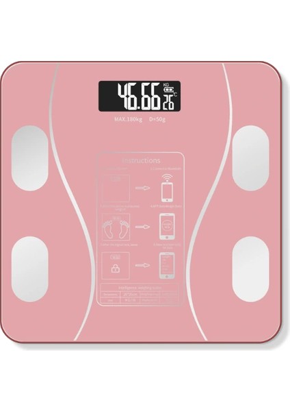 Pembe Renk Bluetooth Özellikli Akıllı Tartı