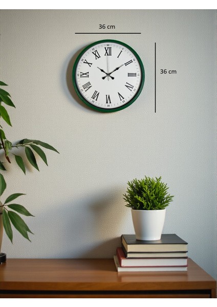 Zentime 36 cm Yeşil Dekoratif Duvar Saati indirimleri