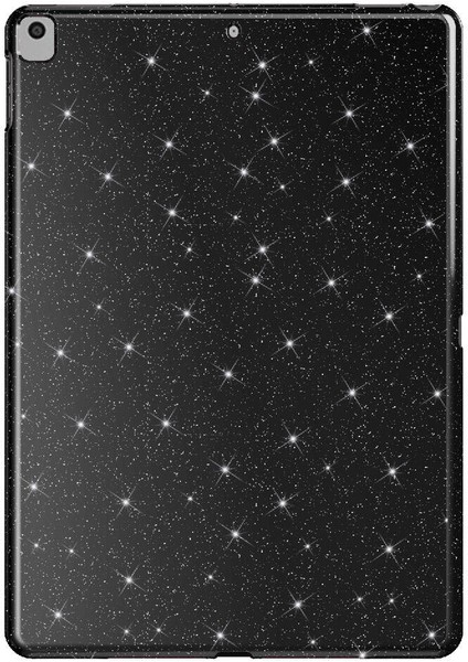 Apple iPad 10.2 2021 (9.nesil) Simli Parlak Görünümlü Uyumlu Akre Tablet Koton Kılıf-Siyah