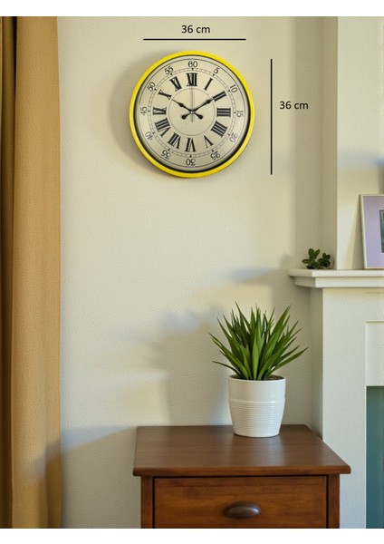 Zentime 36 cm Sarı Dekoratif Duvar Saati indirimleri
