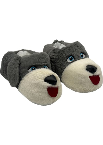 Unisex Ev Pandufu Köpek Figürlü Peluş Panduf Ev Pandufu Köpekli Panduf