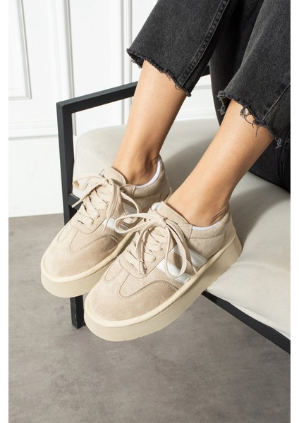 Monte Kadın Sneaker Premium Tasarım - Bej modelleri
