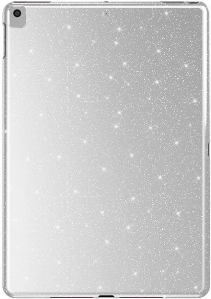 Apple iPad 10.2 (8 Nesil) Simli Parlak Görünümlü Uyumlu Akre Tablet Koton Kılıf-Gümüş