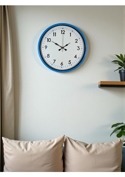 Zentime 36 cm Mavi Dekoratif Duvar Saati