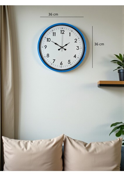 Zentime 36 cm Mavi Dekoratif Duvar Saati indirimleri