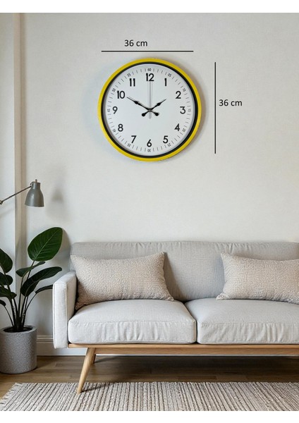 Zentime 36 cm Sarı Dekoratif Duvar Saati indirimleri