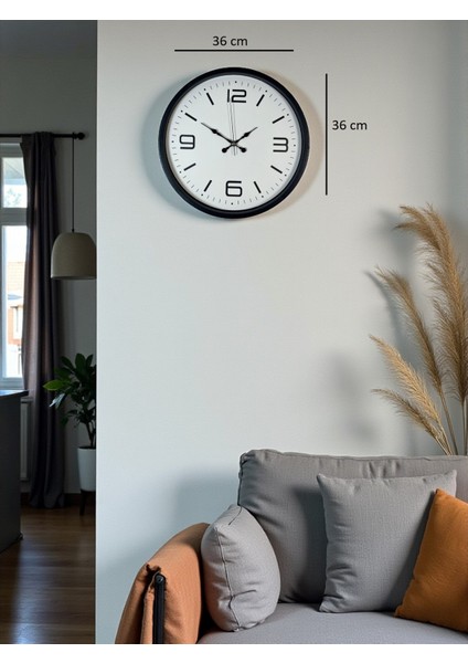 Zentime 36 cm Siyah Dekoratif Duvar Saati indirimleri