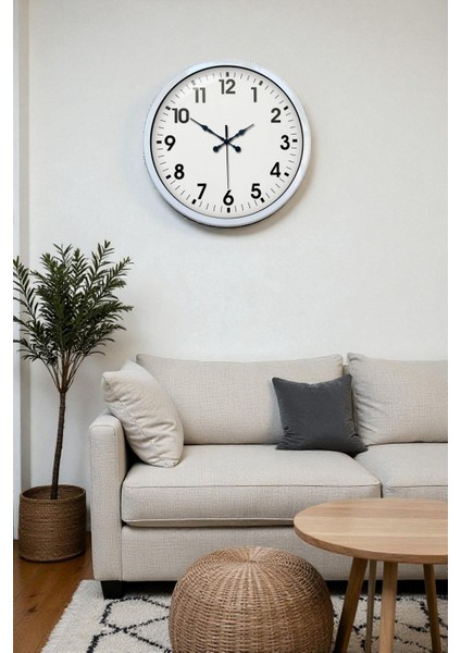 Zentime 40 cm Beyaz Klasik Duvar Saati