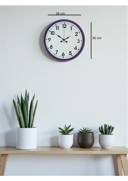 Zentime 36 cm Mor Dekoratif Duvar Saati indirimleri