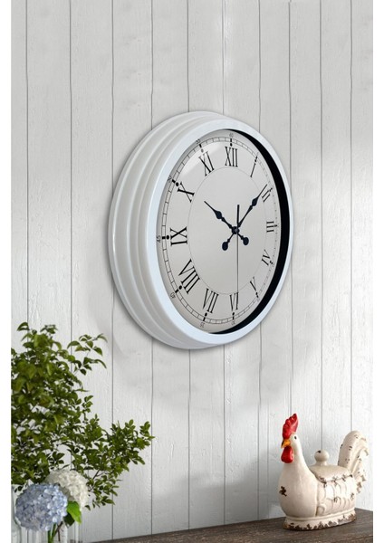 Zentime 40 cm Beyaz Klasik Duvar Saati fırsatları