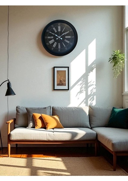 Zentime 40 cm Siyah Şık Duvar Saati