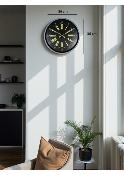 Zentime 36 cm Gri Dekoratif Duvar Saati indirimleri