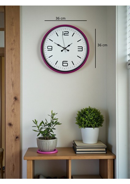 Zentime 36 cm Pembe Dekoratif Duvar Saati indirimleri