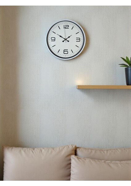 Zentime 36 cm Beyaz Dekoratif Duvar Saati