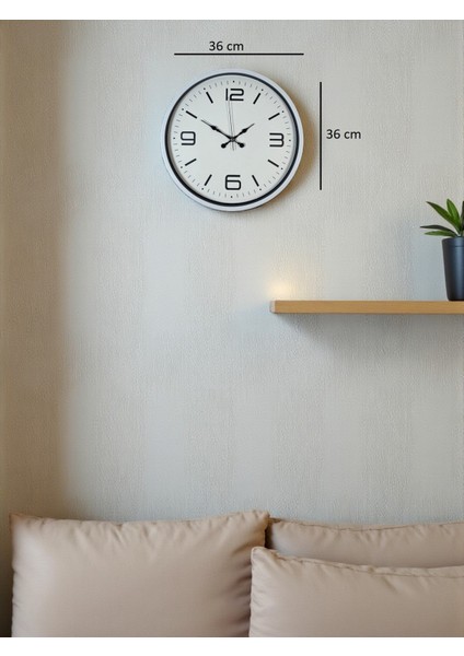 Zentime 36 cm Beyaz Dekoratif Duvar Saati indirimleri