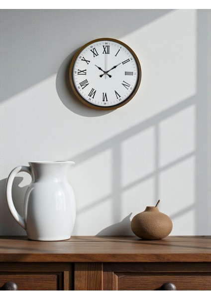 Zentime 36 cm Kahverengi Dekoratif Duvar Saati