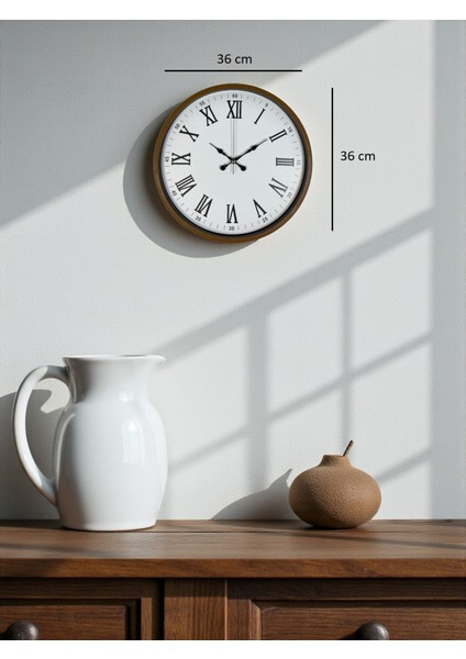 Zentime 36 cm Kahverengi Dekoratif Duvar Saati indirimleri